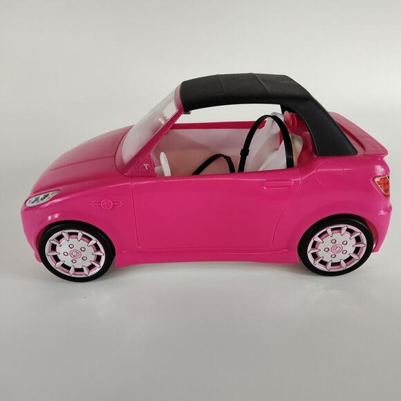 2014 Mattel Pink‎ Barbie Convertible with Black Seat Belts White Seats Removable - Picture 2 of 6